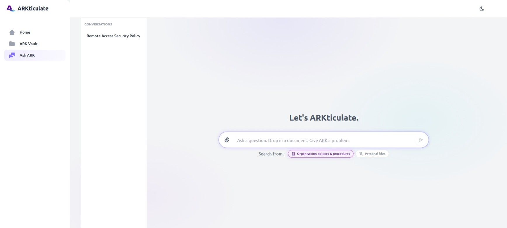 Ask ARK conversation view
